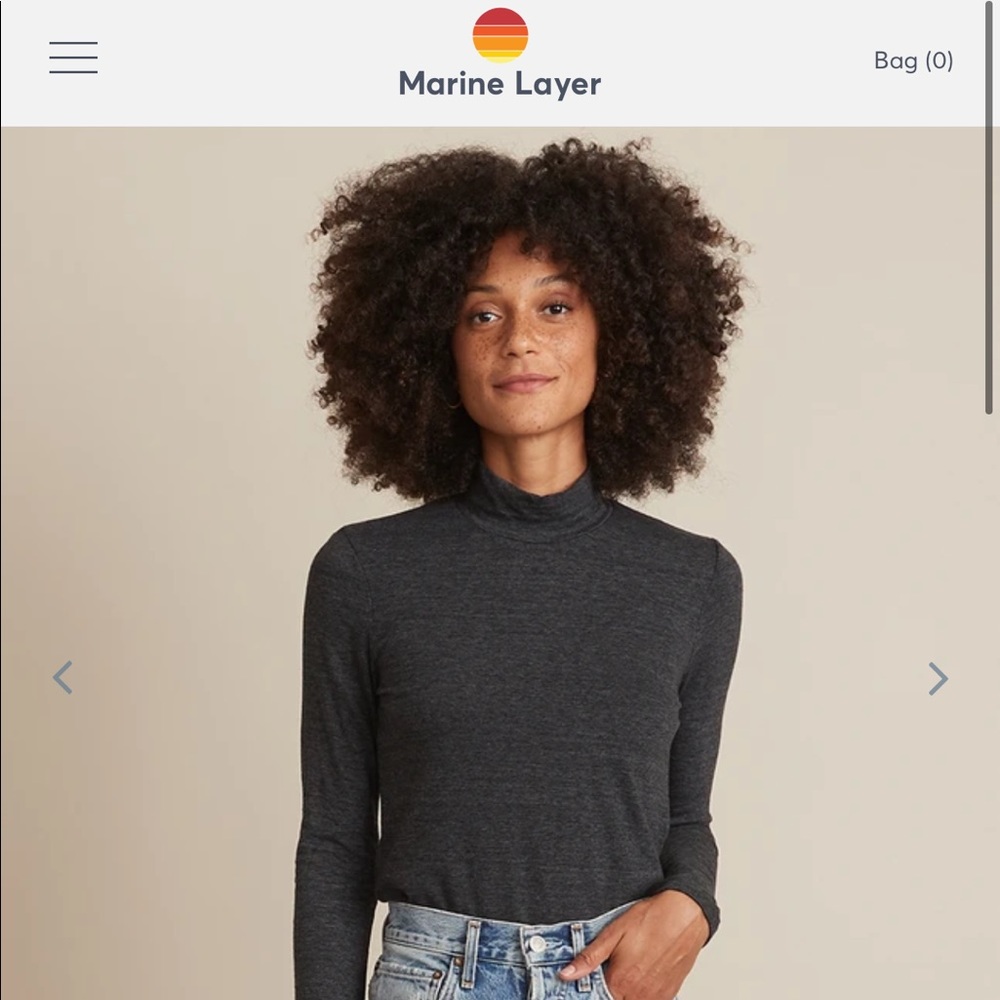 Marine Layer Woman’s Lynn LS Turtleneck Charcoal Heather